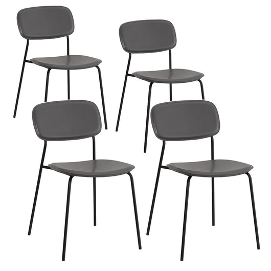 Set 4 Sedie 56,5x49x80,5 cm in PVC Hani Grigie