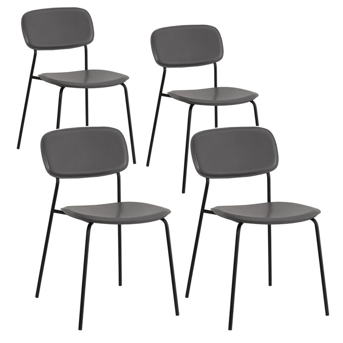 Set 4 Sedie 56,5x49x80,5 cm in PVC Hani Grigie