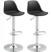 Set di 2 sgabelli da bar girevoli con schienale ¨C zephmum ¨C nero, altezza regolabile 82-104 cm