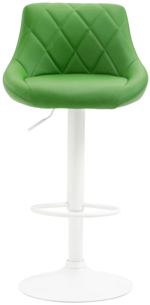 Sgabello Lazio in similpelle verde,bianco
