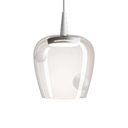 Zafferano Lampada a sospensione Bilia LED 8W Bianco Sabbiato, diametro 27 cm, design moderno in vetro borosilicato soffiato a bocca di alta qualità