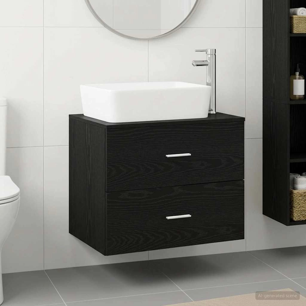 Set di mobili per il bagno Rovere Nero Legno ingegnerizzato 3404391
