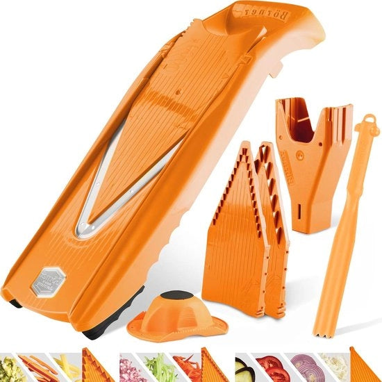 Set di taglio verdure e frutta - 8 tipi di lama - insieme di coltelli da cucina (arancione)
