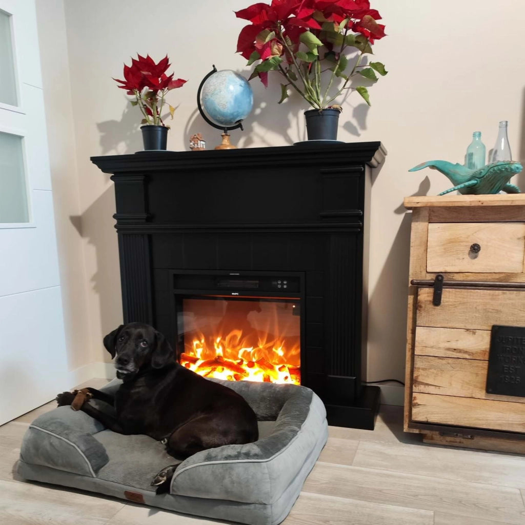 Mpc Cornice Camino Caldera Cornice Caminetti Caldera Nero Ideale Per Inserto Elettrico Caminettovulcano o Bruciatore Esistente Design Classico Senza Tempo Realizzato In Robusto Legno Mdf
