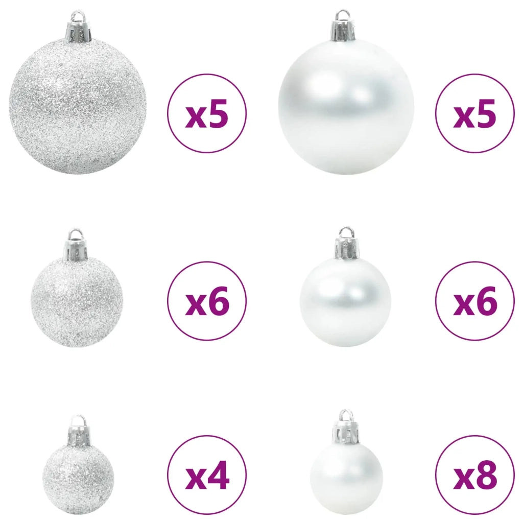 Albero di Natale Artificiale-Albero Natalizio Bianco 120 cm PVC e Acciaio 482535