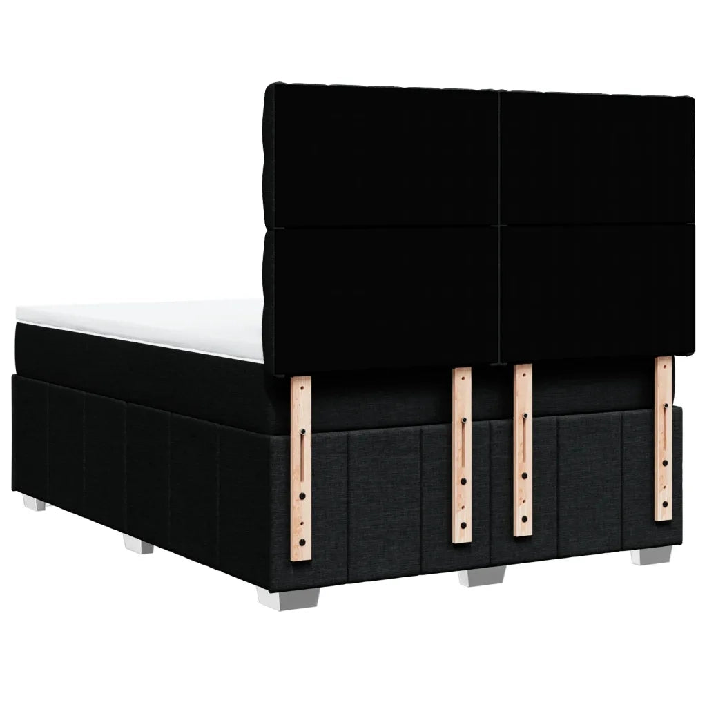 Giroletto a Molle con Materasso Nero 140x200 cm in Tessuto
