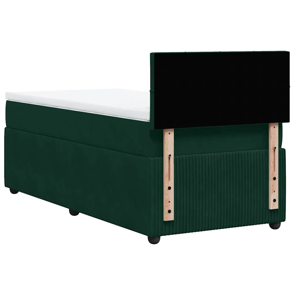 Giroletto a Molle con Materasso Verde Scuro 100x200 cm Velluto 3287665