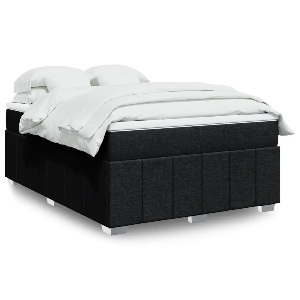 vidaXL Giroletto a Molle con Materasso Nero 140x190 cm in Tessuto