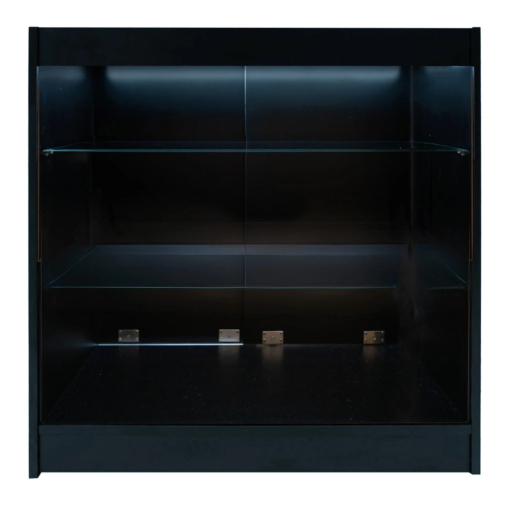 Set Bancone Nero Apollo LED K900 LM60 con Vetrina Espositiva 3 Ripiani