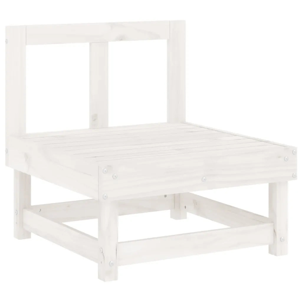 Salotto da Giardino-Set Salotto da Giardino 3 pz Bianco in Legno Massello di Pino 446098