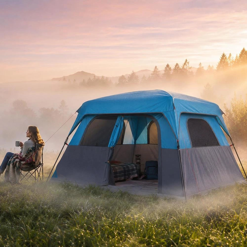 Family Tent For 6 People, Blue, Waterproof