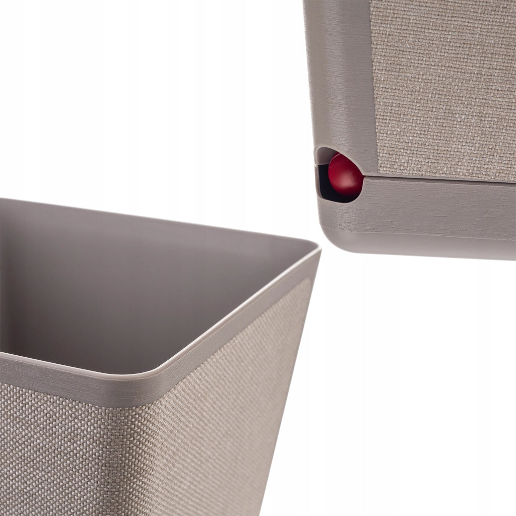 Coprivaso quadrato KADAX con supporto, in tessuto beige fantasia, 24 cm