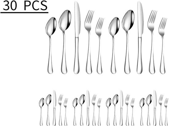 Set da 6 persone, 30 pezzi di stuzzicadenti, stuzzicadenti in acciaio inossidabile - lucidati a specchio - design classico e semplice.