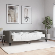 Divano Letto con Materasso Grigio Scuro 100x200 cm in Tessuto 3196566
