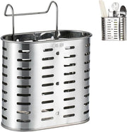 Organizzatore per cucina in acciaio inox verniciato - 2 cassetti - mobile per posizionare utensili con scarico - telaio metallico con gancio