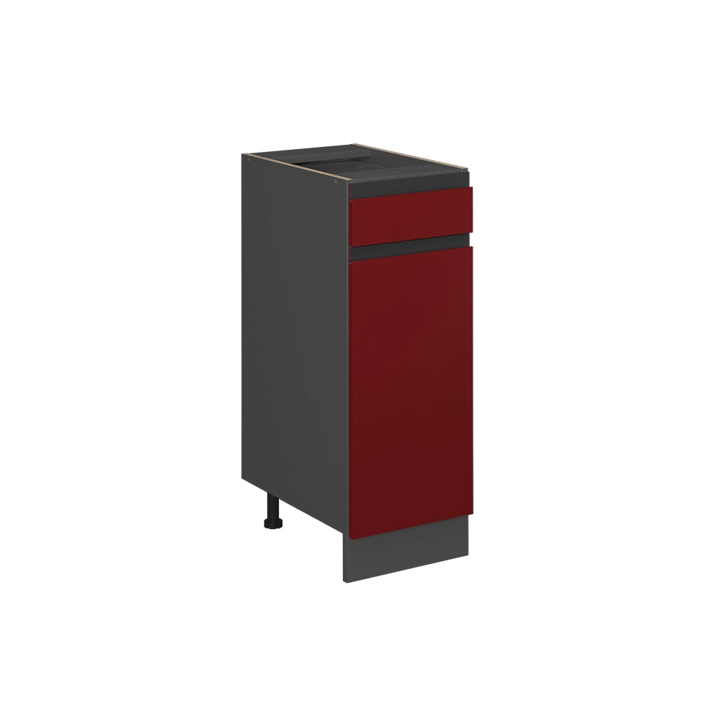 Vicco Mobiletto base per cucina Rosso 30 cm Forma a J, senza piano di lavoro