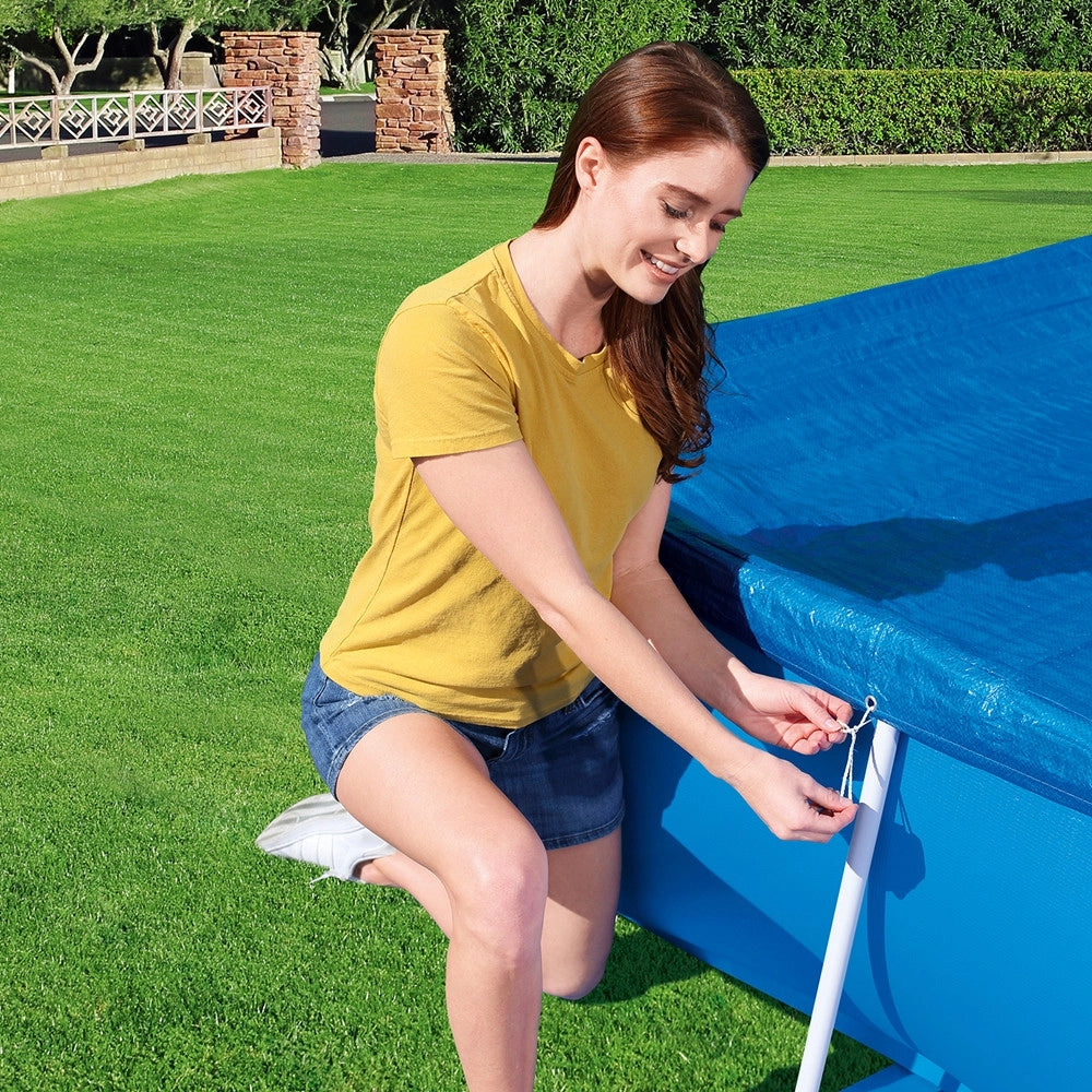 Trade Shop - Telo Di Copertura Rettangolare Per Piscina 221x150 Cm Steel Pro Protezione 58103 -