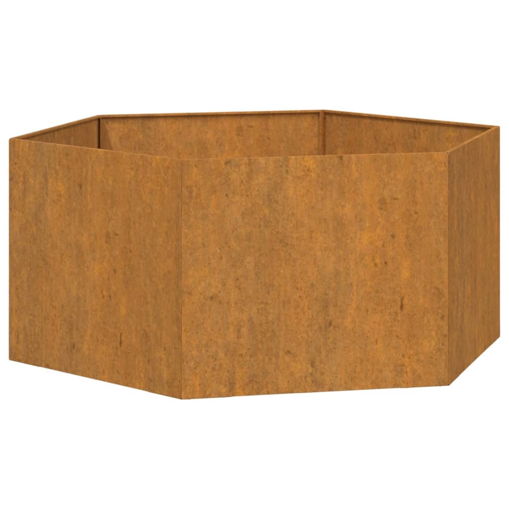 Fioriera rialzata per piante fiori terrazza giardino color ruggine 90 x 90 x 45 cm acciaio corten marrone 02_0038723