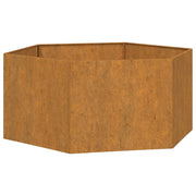 Fioriera rialzata per piante fiori terrazza giardino color ruggine 90 x 90 x 45 cm acciaio corten marrone 02_0038723