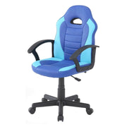 Sedia da gaming Miranda, Poltrona da gaming ragazzo, Sedia da scrivania, 56x55h89/100 cm, Blu e Azzurro