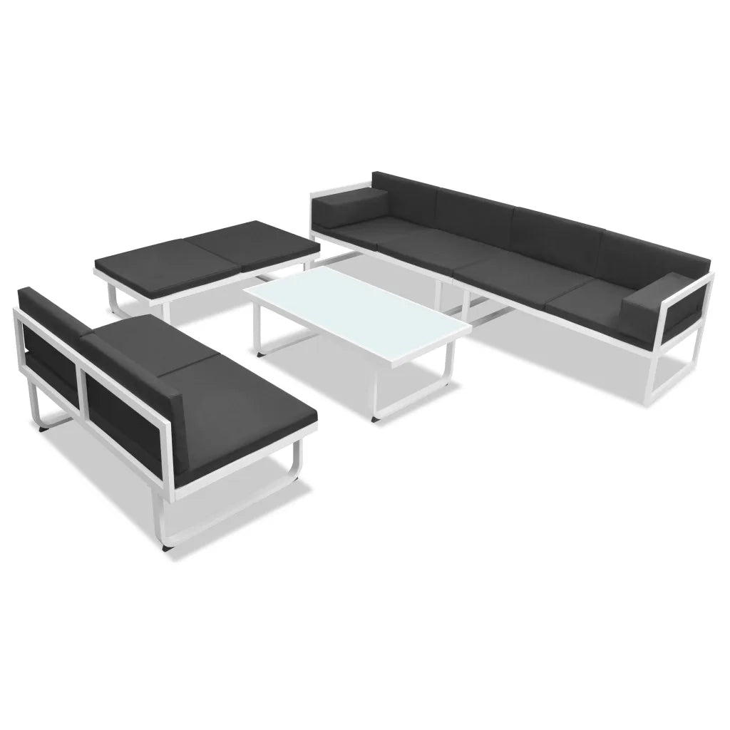 Set Divani da Giardino 5 pz in Textilene e Alluminio Nero 42814