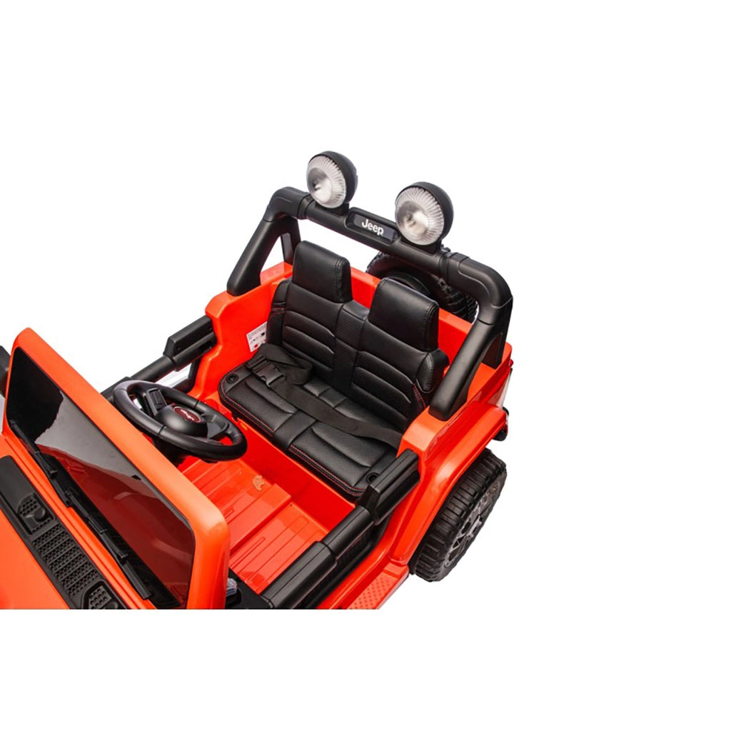 Macchina Elettrica per Bambini Jeep Wrangler Rubicon 12V con Telecomando Arancione