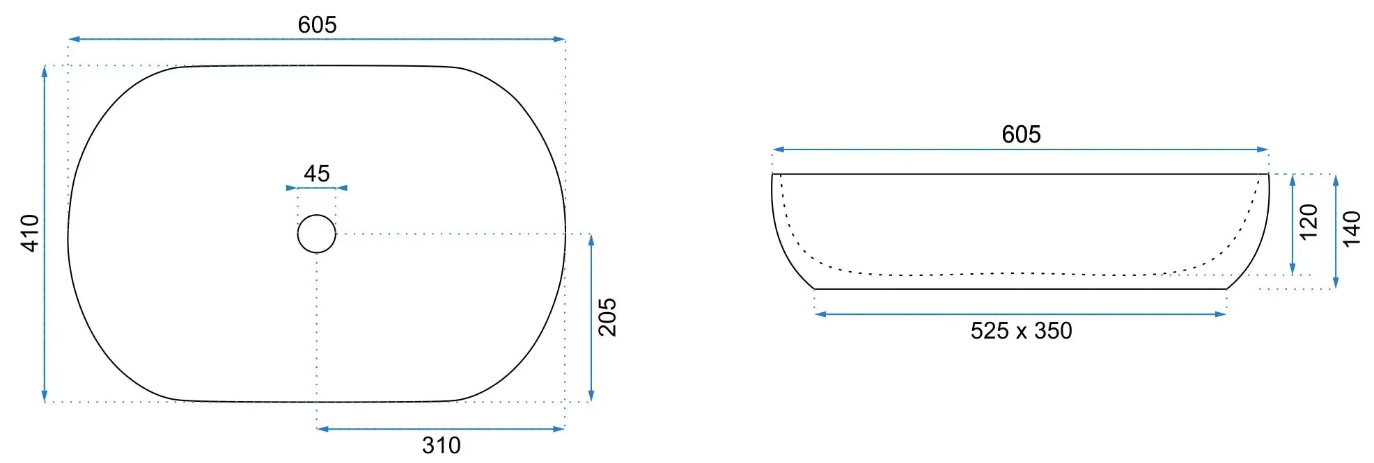 Lavabo Da Appoggio In Ceramica Rea Cleo Black Aiax Matt