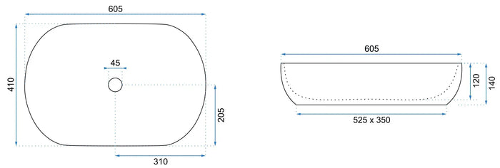 Lavabo Da Appoggio In Ceramica Rea Cleo Black Aiax Matt