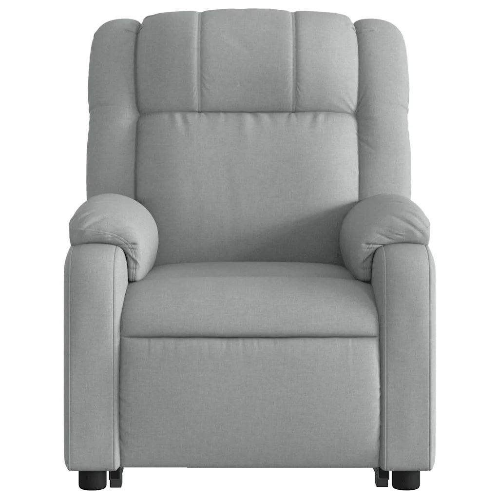 Poltrona | Sedia Relax Alzapersona Massaggi Reclinabile Grigio Chiaro Tessuto