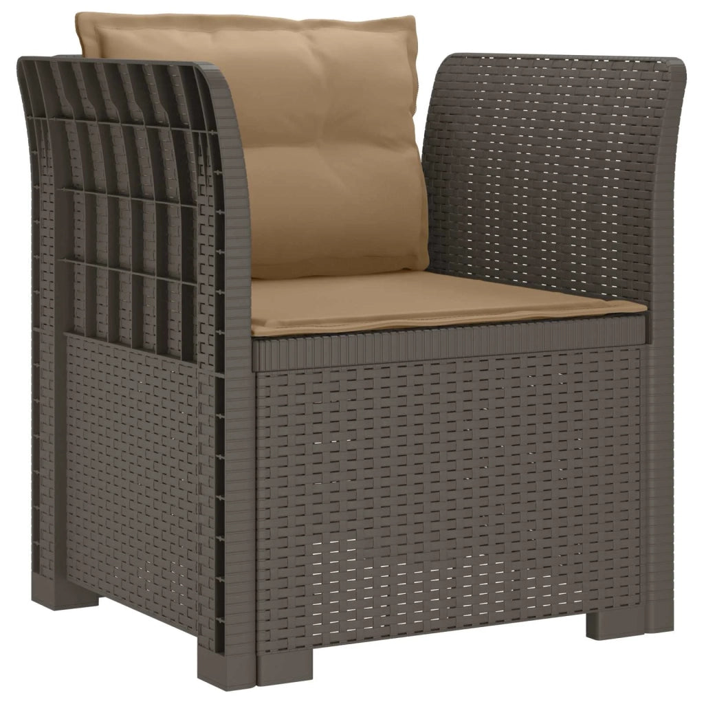 Poltrona a 1 Posto con Cuscini Aspetto Rattan PP Grigio Chiaro 8011882
