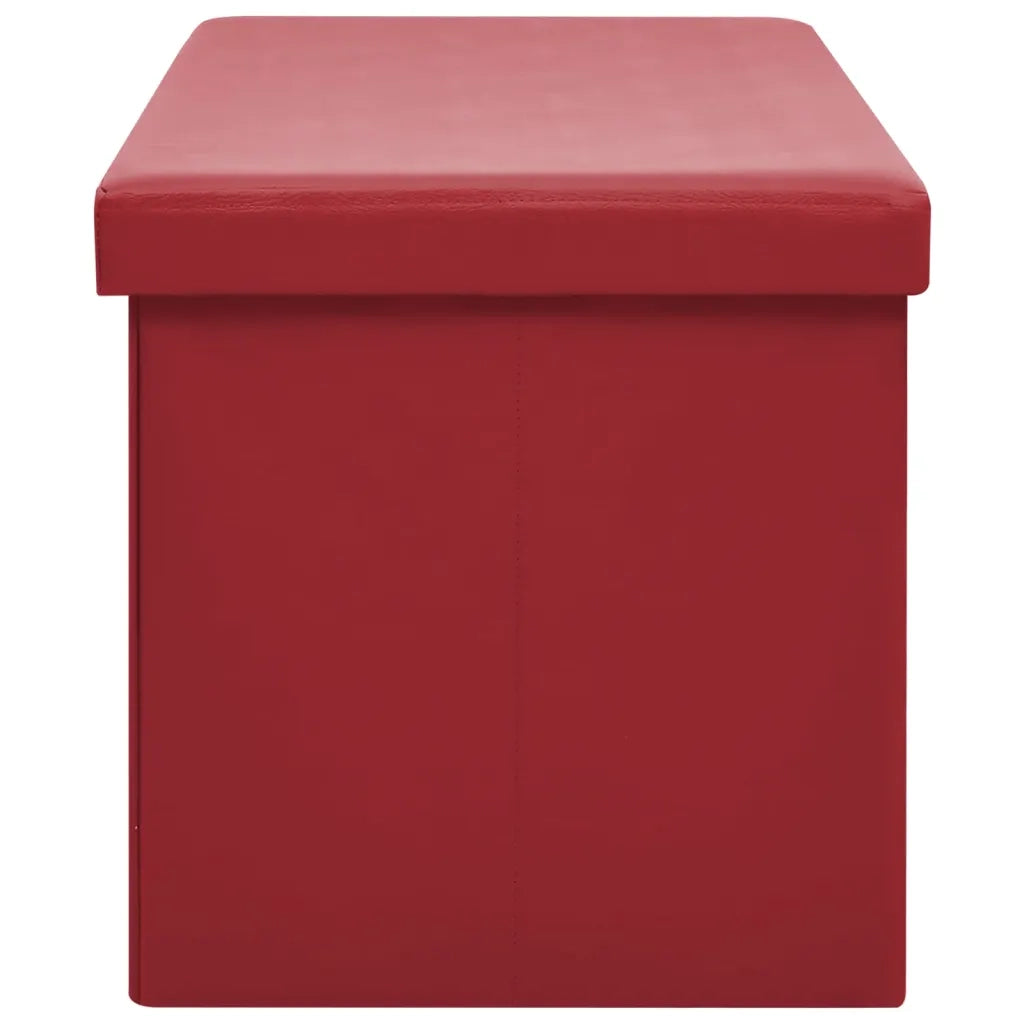 Panca Portaoggetti Pieghevole Rosso Vino in PVC 338800