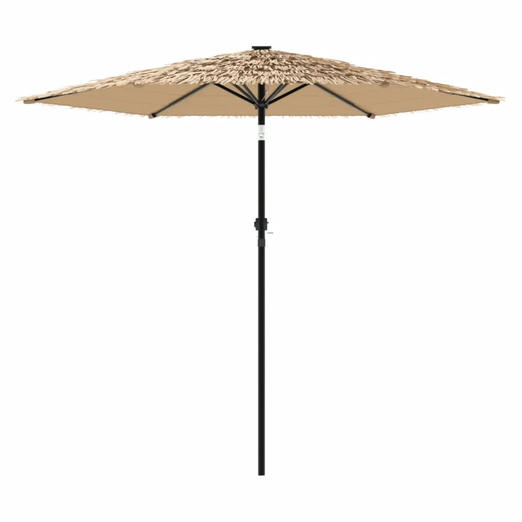 Ombrellone Giardino LED-Ombrello da Balcone e Palo in Acciaio Marrone 268x268x226cm