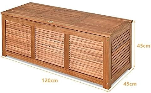 Cassapanca Baule Legno da Giardino, Cassapanca Contenitore con Coperchio, Multibox Utilizzabile all’Interno e all‘Esterno, Portata di 160 kg, 120x45x45 cm