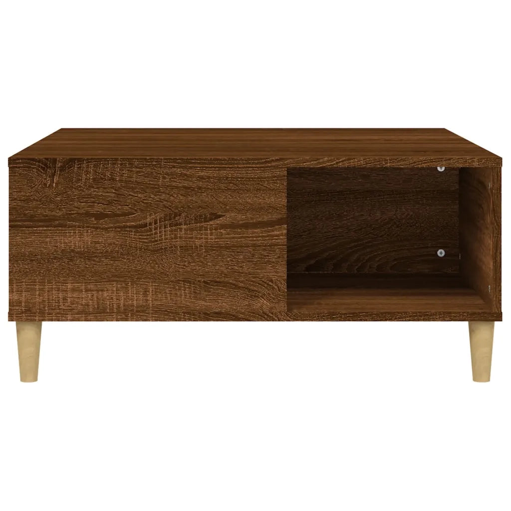 Tavolino Salotto Rovere Marrone 80x80x36,5 cm Legno Multistrato