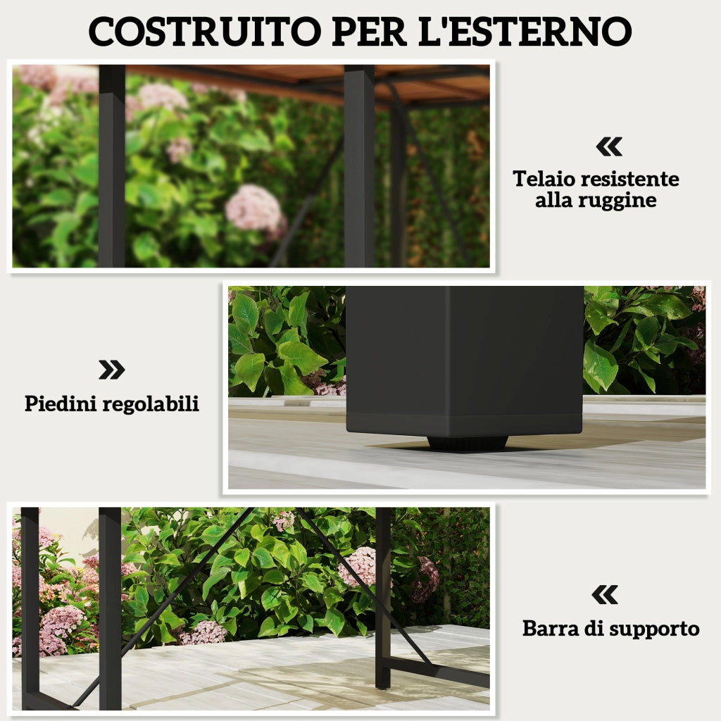Tavolo da pranzo da giardino in legno di acacia e acciaio ¨C zephmum ¨C teak 160x90 cm