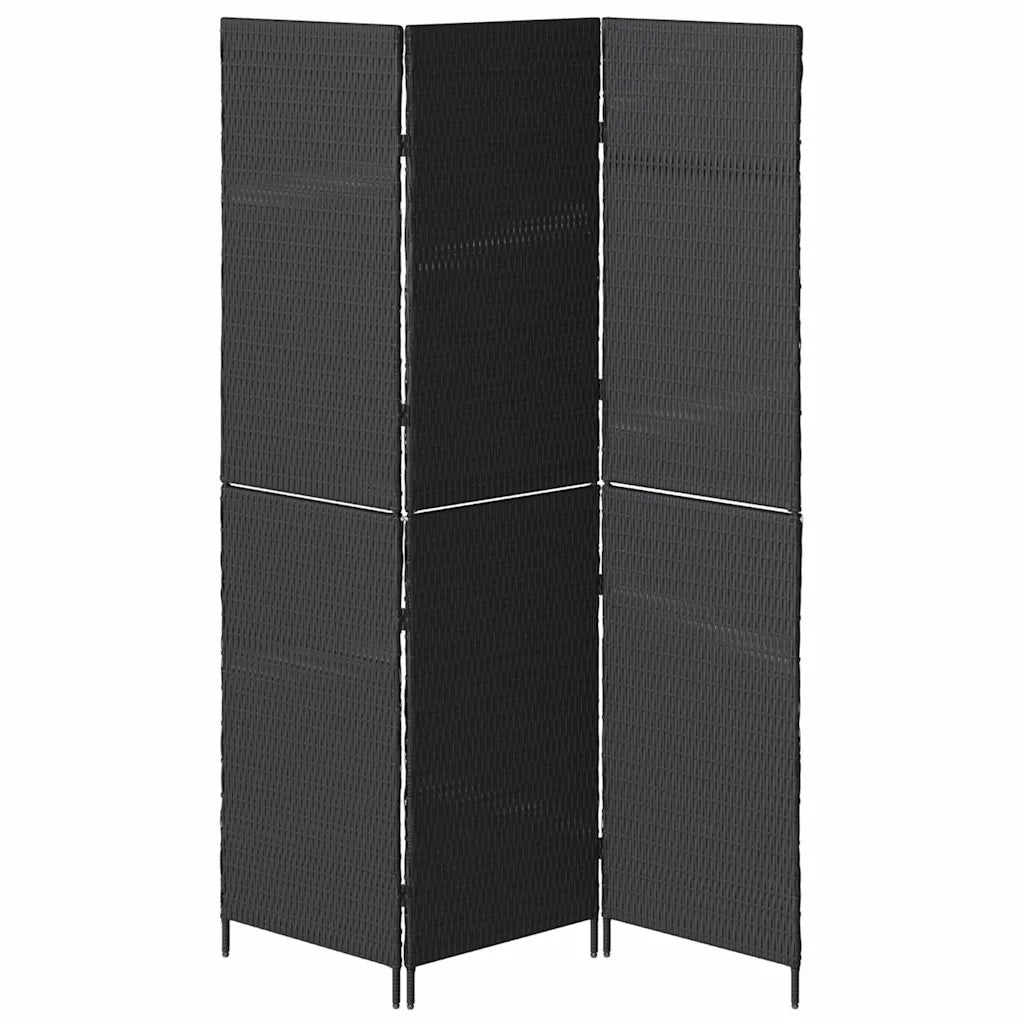 Divider per stanze | Paravento | Divisorio Ambienti Nero 146 x 180 cm polyrattan