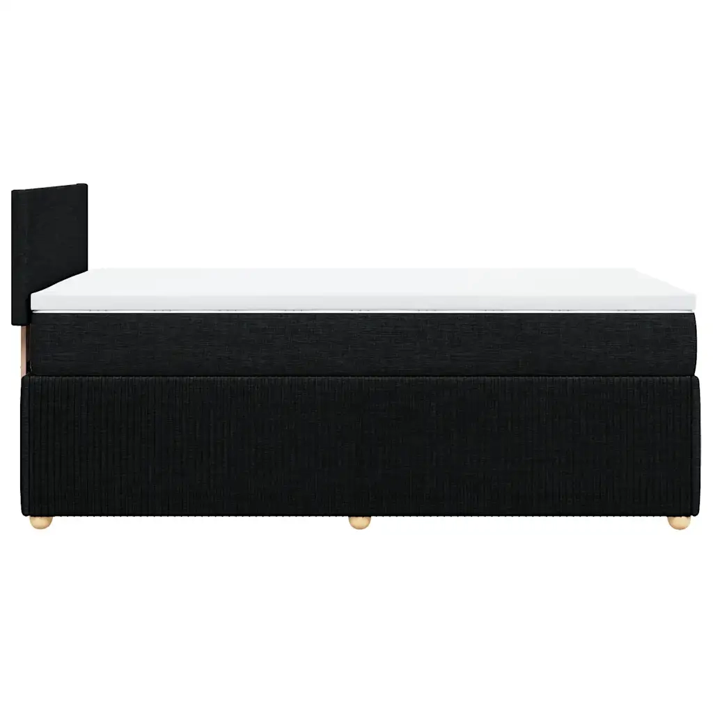Giroletto a Molle con Materasso Nero 90x200 cm in Tessuto