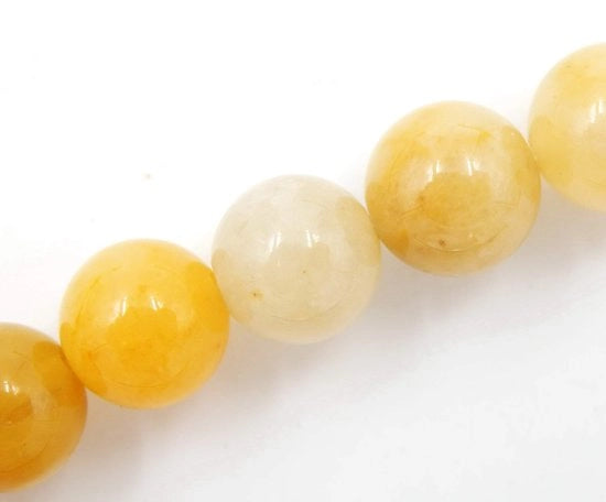 Kralen con corda per la creazione di accessori 6 mm = 128 pezzi e 1 rotolo di corda Pietre aventurine gialle 6 mm