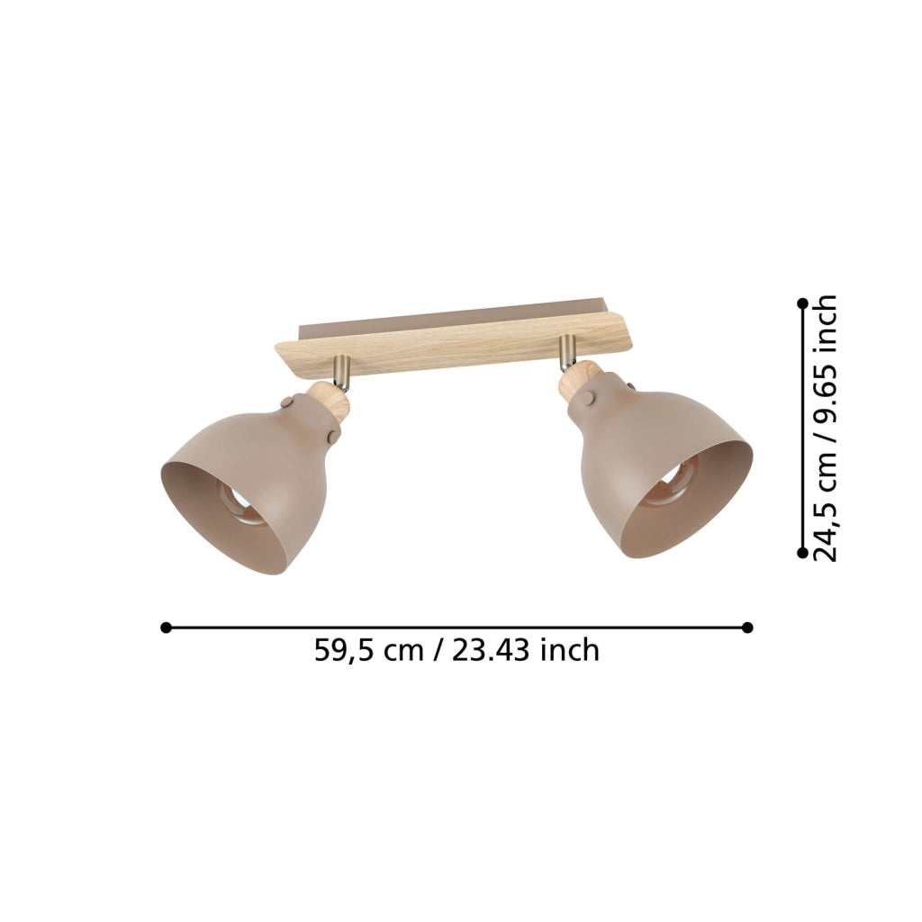 Spot Vintage Arrecife In Acciaio Marrone 2 Luci E27 28W Ip20