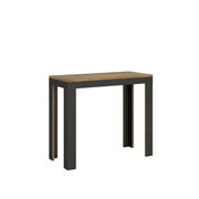 Consolle allungabile 90x40/300 cm Linea Evolution telaio Antracite - Quercia Natura