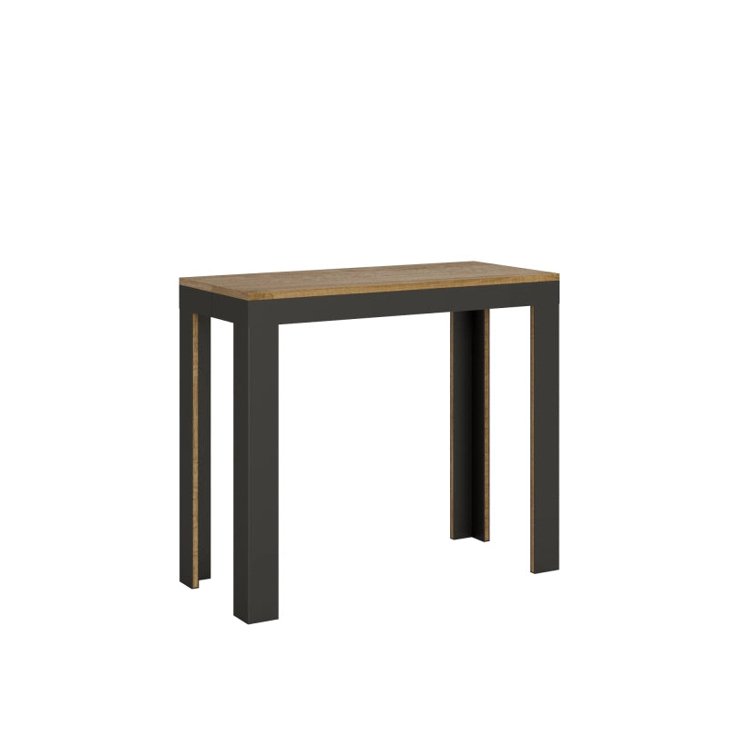 Consolle allungabile 90x40/300 cm Linea Evolution telaio Antracite - Quercia Natura