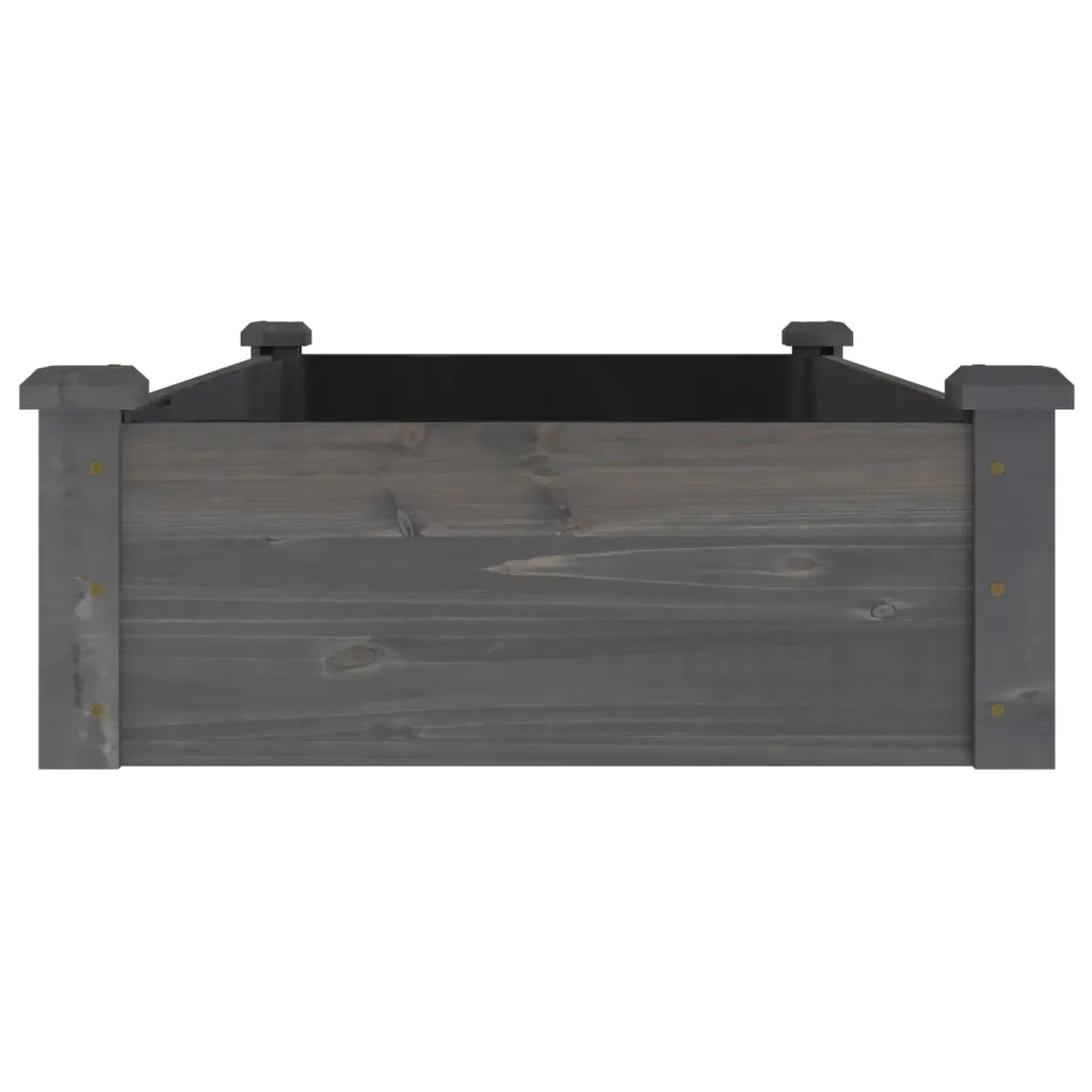 Fioriera Giardino con Fodera Grigia 120x60x25cm Massello Abete 364291