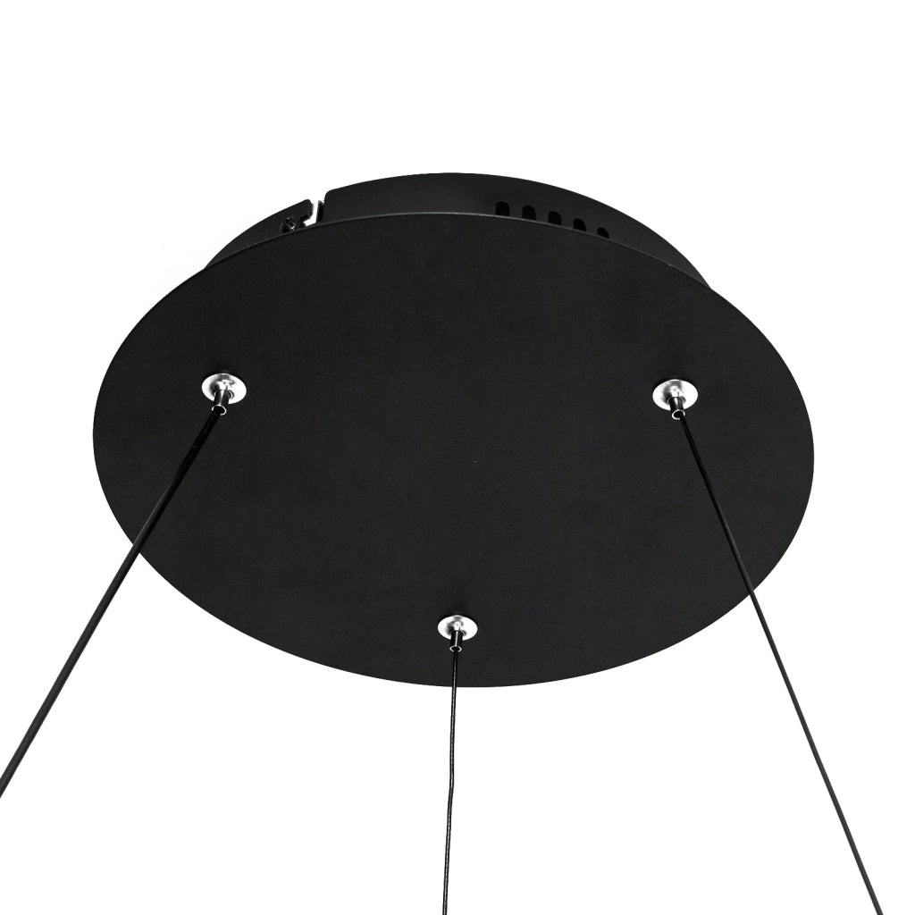 Lampadario soffitto cerchio luminoso LED 43W CCT pendente nero elegante sospensione dimmerabile luce tavolo cucina telecomando 230V 60cm