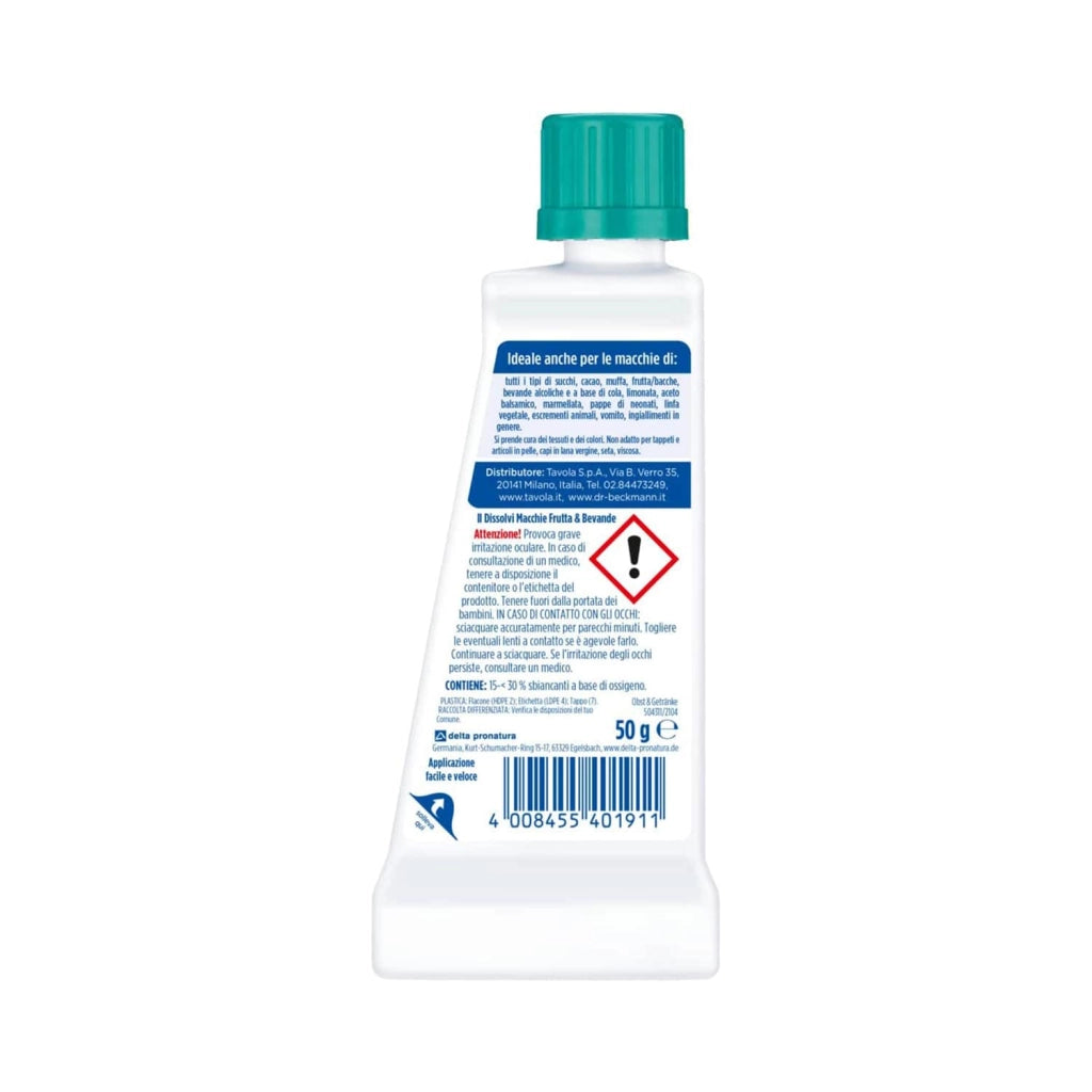 Dr. Beckmann Il Dissolvi Macchie Frutta & Bevande, specifico contro le macchie di vino rosso, caffè e altro, 6x50ml