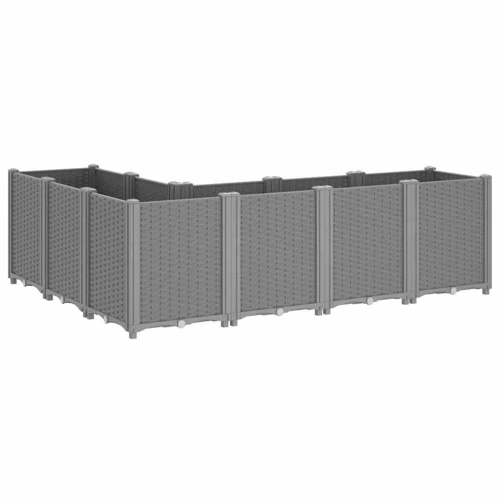 Fioriera | Cassetta per fiori | Vaso da Giardino Grigio Chiaro 160x120x53 cm in PP
