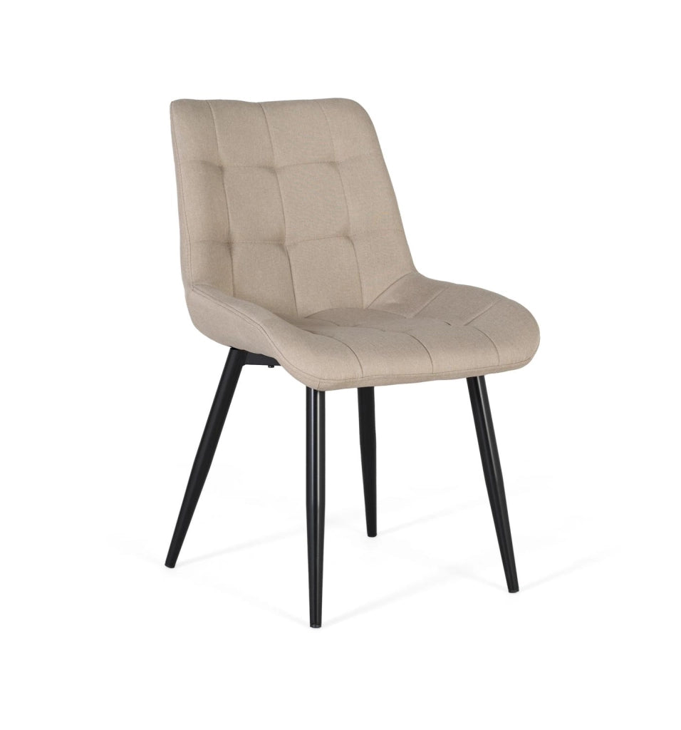 Set di due sedie rivestite in tessuto beige