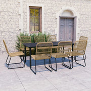 Set da Pranzo da Giardino 9 pz in Polyrattan e Vetro 3060242