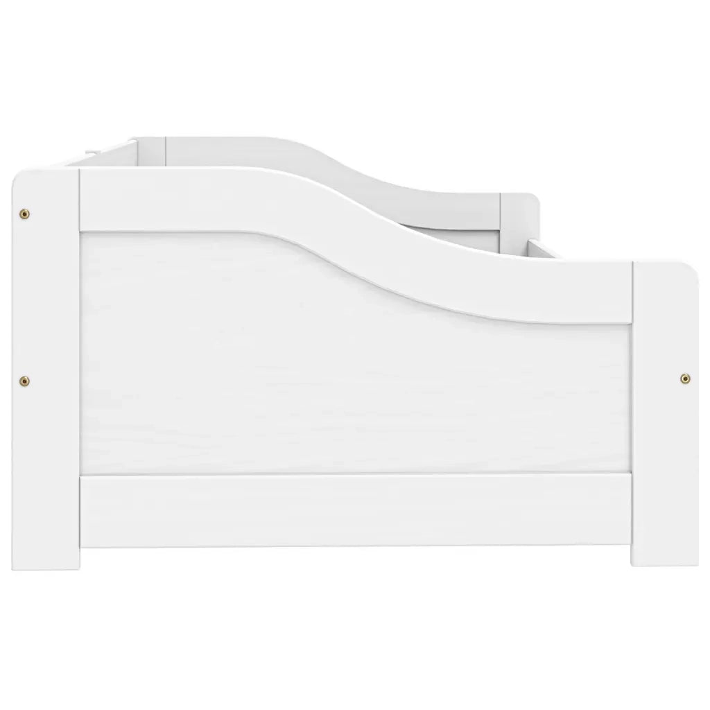 Dormeuse 2 Cassetti Bianca 90x200 cm Legno Massello Pino IRUN