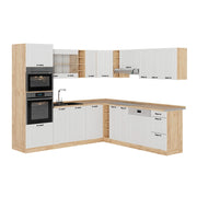 Cucina angolare completa R-Line Bianco rustico/Rovere dorato 247 x 237 cm, PL Rovere Vicco