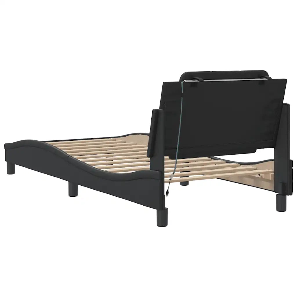 Giroletto con LED senza Materasso Zadar Nero 90x200 cm 3214082